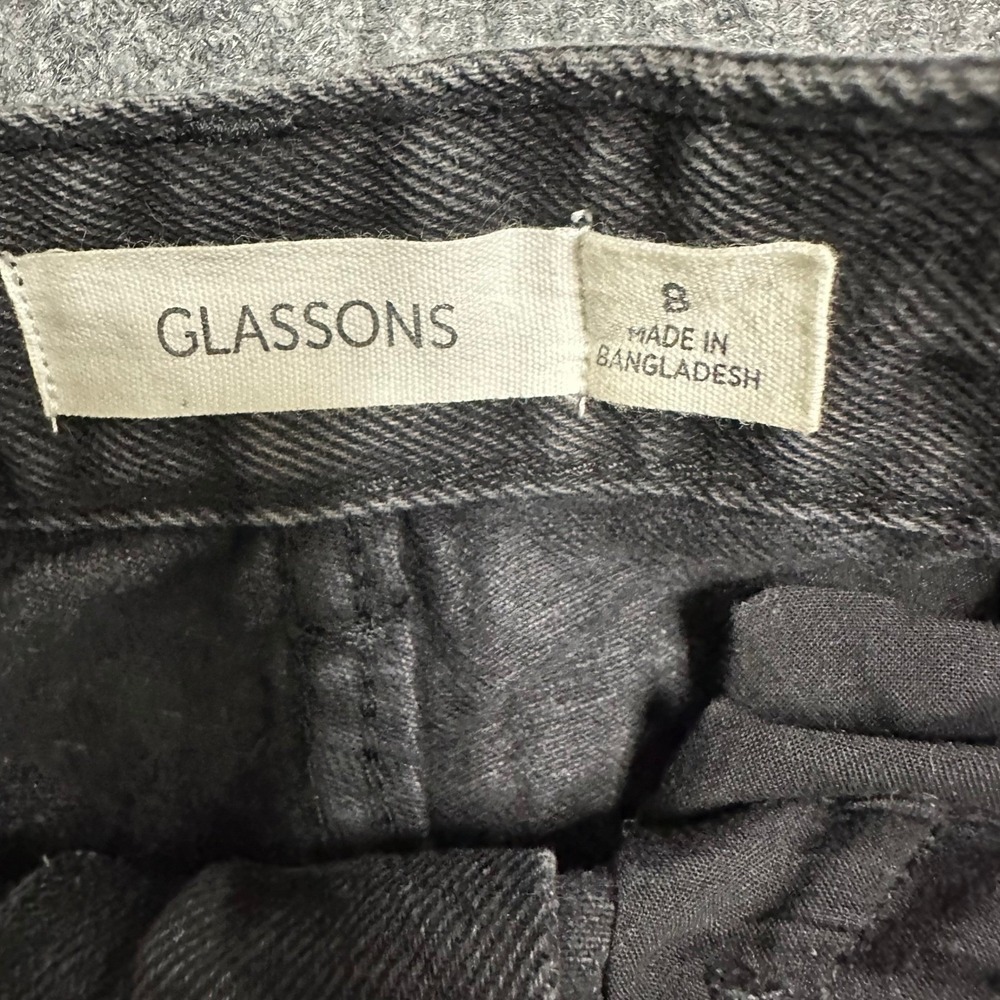 Glassons Denim Shorts Womens Size 8 Black High Waisted Frayed Hem Casual Summer - Picture 5 of 7